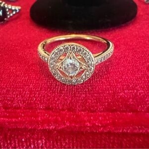 Pandora rose gold ring with cz’s